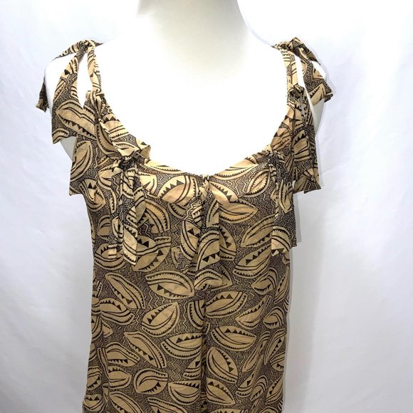 Diane Von Furstenberg Silk Tie Neck Tie Detail Sleeveless Print Top Halter Long - Picture 3 of 12